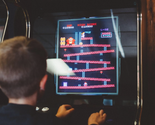 Mario game in arcade