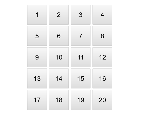 Number tiles 1-20
