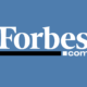 Forbes logo on a light blue background